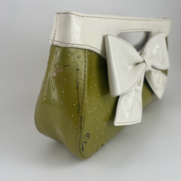 RARE vintage Isabella Fiore ostrich patent leather clutch - Picture 4 of 12